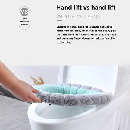 PALIFEUR Toilet Seat Cushion, Soft Thicker Knitting Cotton Bathroom Toilet Seat Cover, Non Slip Warmer Comfortable Seat Cushions with Memory Foam, Washable Reusable Toilet Seat Covers Coffee.