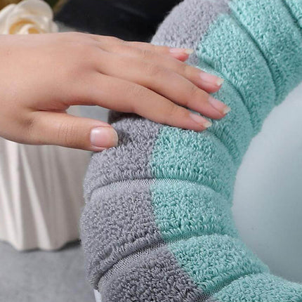 PALIFEUR Toilet Seat Cushion, Soft Thicker Knitting Cotton Bathroom Toilet Seat Cover, Non Slip Warmer Comfortable Seat Cushions with Memory Foam, Washable Reusable Toilet Seat Covers Coffee.