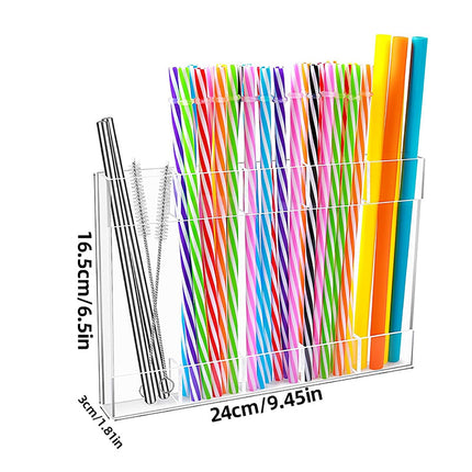 Tyidzon Acrylic Straw Holder for Cabinet, Reusable Tumbler Straw Organizer Storage Container Straw Holder for Counter Cabinet Cupboard Kitchen Clear.