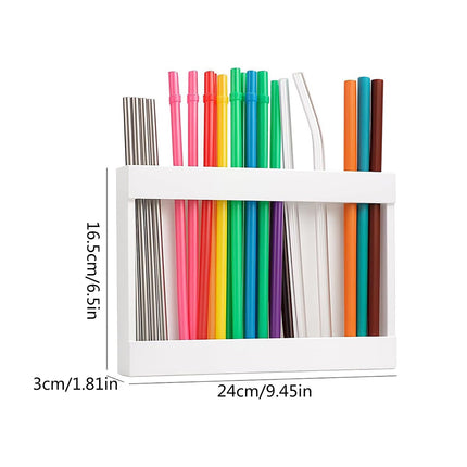 Tyidzon Acrylic Straw Holder for Cabinet, Reusable Tumbler Straw Organizer Storage Container Straw Holder for Counter Cabinet Cupboard Kitchen White.