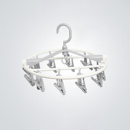 Tyidzon Drying Rack Clothing Hanging Clothes Drying Rack with 20 Clips, Heavy Duty Round Clothes Hangers Clothes Rack for Drying Towel, Sock, Hat, Scarf Gray.