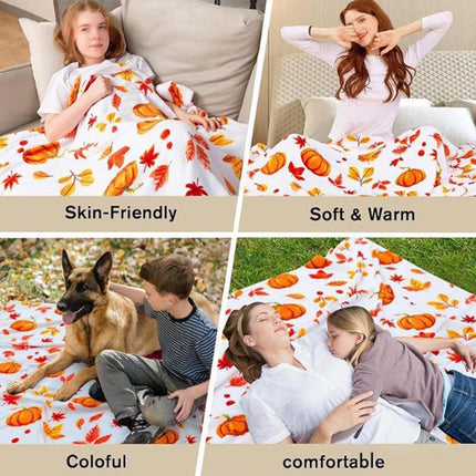 Xuniizn Fall Throw Blanket Breathable Fleece Blanket,28x39" Soft & Skin-Friendly High-Density Fall Blanket Warm, Heat-Locking, Machine-Washable, A Cozy Choice for Autumn & Winter Home Use B#Multicolor(51x59").
