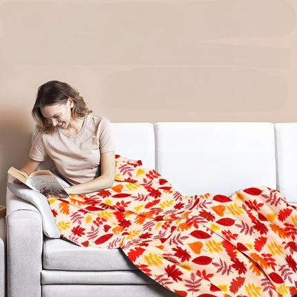 Xuniizn Fall Throw Blanket Breathable Fleece Blanket,28x39" Soft & Skin-Friendly High-Density Fall Blanket Warm, Heat-Locking, Machine-Washable, A Cozy Choice for Autumn & Winter Home Use D#Multicolor(28x39").