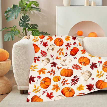 Xuniizn Fall Throw Blanket Breathable Fleece Blanket,28x39" Soft & Skin-Friendly High-Density Fall Blanket Warm, Heat-Locking, Machine-Washable, A Cozy Choice for Autumn & Winter Home Use E#Multicolor(39x30").