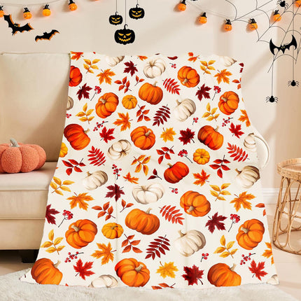 Xuniizn Fall Throw Blanket Breathable Fleece Blanket,28x39" Soft & Skin-Friendly High-Density Fall Blanket Warm, Heat-Locking, Machine-Washable, A Cozy Choice for Autumn & Winter Home Use E#Multicolor(39x30").