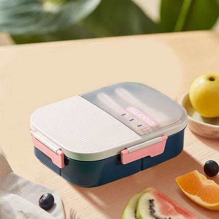 Xuniizn Bento Box Adult Lunch Box, Containers for Adults Men Women, Lunchable Food Container with Utensils, Sauce Jar, Muffin Liners, Microwave & Dishwasher Safe Blue#3.