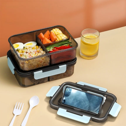 Xuniizn Bento Box Adult Lunch Box, Containers for Adults Men Women, Lunchable Food Container with Utensils, Sauce Jar, Muffin Liners, Microwave & Dishwasher Safe Blue#4.