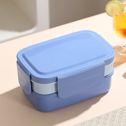 Xuniizn Bento Box Adult Lunch Box, Containers for Adults Men Women, Lunchable Food Container with Utensils, Sauce Jar, Muffin Liners, Microwave & Dishwasher Safe Blue#5.