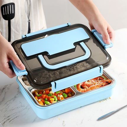 Xuniizn Bento Box Adult Lunch Box, Containers for Adults Men Women, Lunchable Food Container with Utensils, Sauce Jar, Muffin Liners, Microwave & Dishwasher Safe Blue#6.