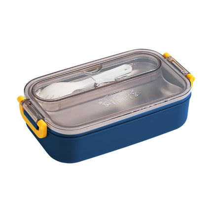 Xuniizn Bento Box Adult Lunch Box, Containers for Adults Men Women, Lunchable Food Container with Utensils, Sauce Jar, Muffin Liners, Microwave & Dishwasher Safe Blue#9.