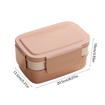 Xuniizn Bento Box Adult Lunch Box, Containers for Adults Men Women, Lunchable Food Container with Utensils, Sauce Jar, Muffin Liners, Microwave & Dishwasher Safe Brown.
