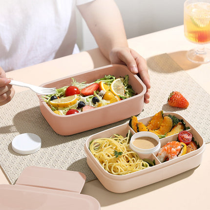 Xuniizn Bento Box Adult Lunch Box, Containers for Adults Men Women, Lunchable Food Container with Utensils, Sauce Jar, Muffin Liners, Microwave & Dishwasher Safe Brown.