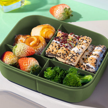 Xuniizn Bento Box Adult Lunch Box, Containers for Adults Men Women, Lunchable Food Container with Utensils, Sauce Jar, Muffin Liners, Microwave & Dishwasher Safe Green#2.