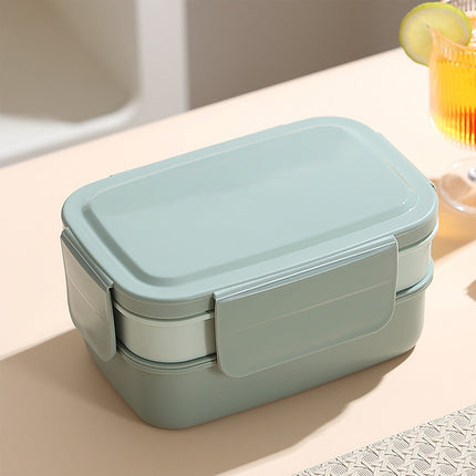 Xuniizn Bento Box Adult Lunch Box, Containers for Adults Men Women, Lunchable Food Container with Utensils, Sauce Jar, Muffin Liners, Microwave & Dishwasher Safe Green#3.