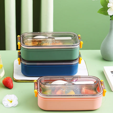 Xuniizn Bento Box Adult Lunch Box, Containers for Adults Men Women, Lunchable Food Container with Utensils, Sauce Jar, Muffin Liners, Microwave & Dishwasher Safe Green#5.