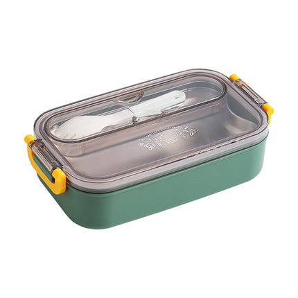 Xuniizn Bento Box Adult Lunch Box, Containers for Adults Men Women, Lunchable Food Container with Utensils, Sauce Jar, Muffin Liners, Microwave & Dishwasher Safe Green#5.