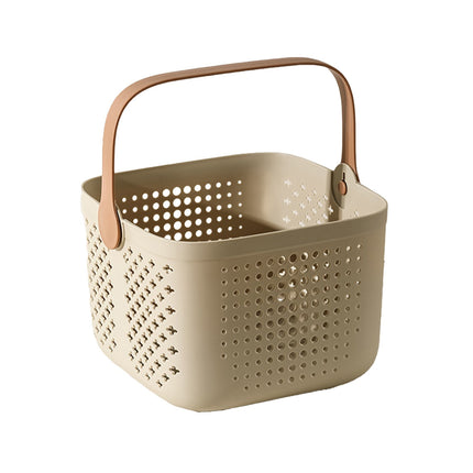 Xuniizn Plastic Shower Caddy Portable Bucket, Cleaning Shower Basket with Handle Compartments Storage Organizer for Bathroom Kitchen College Dorm Sink B.