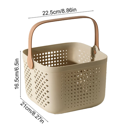 Xuniizn Plastic Shower Caddy Portable Bucket, Cleaning Shower Basket with Handle Compartments Storage Organizer for Bathroom Kitchen College Dorm Sink B.