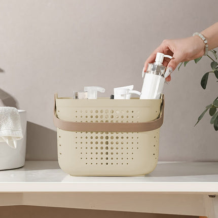 Xuniizn Plastic Shower Caddy Portable Bucket, Cleaning Shower Basket with Handle Compartments Storage Organizer for Bathroom Kitchen College Dorm Sink B.