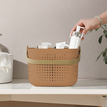 Xuniizn Plastic Shower Caddy Portable Bucket, Cleaning Shower Basket with Handle Compartments Storage Organizer for Bathroom Kitchen College Dorm Sink C.