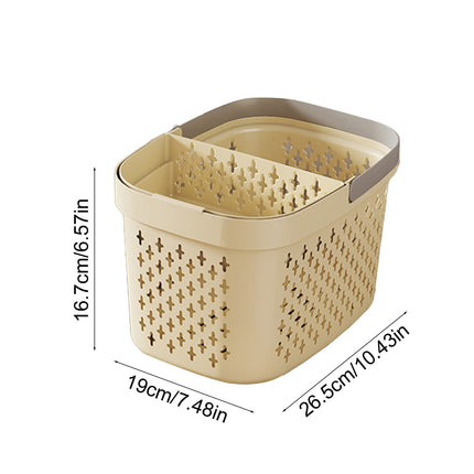Xuniizn Plastic Shower Caddy Portable Bucket, Cleaning Shower Basket with Handle Compartments Storage Organizer for Bathroom Kitchen College Dorm Sink D.