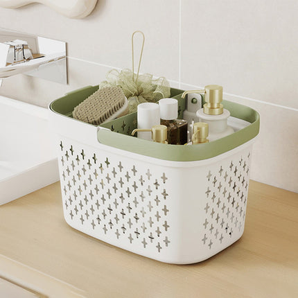 Xuniizn Plastic Shower Caddy Portable Bucket, Cleaning Shower Basket with Handle Compartments Storage Organizer for Bathroom Kitchen College Dorm Sink F.