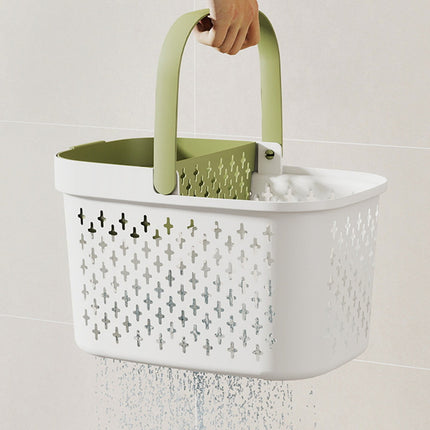 Xuniizn Plastic Shower Caddy Portable Bucket, Cleaning Shower Basket with Handle Compartments Storage Organizer for Bathroom Kitchen College Dorm Sink F.