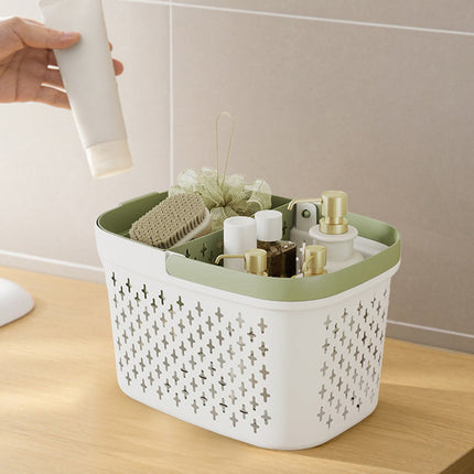 Xuniizn Plastic Shower Caddy Portable Bucket, Cleaning Shower Basket with Handle Compartments Storage Organizer for Bathroom Kitchen College Dorm Sink F.
