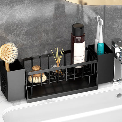 Xuniizn Pantry Organizers and Storage - Kitchen Organizers and Storage Rack, Sink Countertop Multifunctional Holder for Rags, Chopsticks, Knives & Forks - Kitchen Organization & Storage Solution Black.
