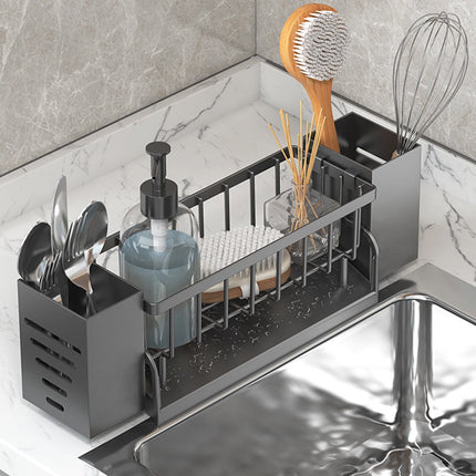 Xuniizn Pantry Organizers and Storage - Kitchen Organizers and Storage Rack, Sink Countertop Multifunctional Holder for Rags, Chopsticks, Knives & Forks - Kitchen Organization & Storage Solution Gray.