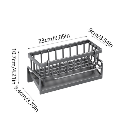 PALIFEUR Sponge Holder for Kitchen Sink, Kitchen Sink Organizer Rustproof 304 Stainless Steel Detachable Dishcloth Rack Sink Caddy, Kitchen Sponge Holder Bathroom Organizer Brush Holder Storage Gray.