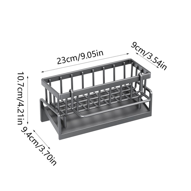 PALIFEUR Sponge Holder for Kitchen Sink, Kitchen Sink Organizer Rustproof 304 Stainless Steel Detachable Dishcloth Rack Sink Caddy, Kitchen Sponge Holder Bathroom Organizer Brush Holder Storage Gray.