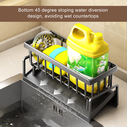 PALIFEUR Sponge Holder for Kitchen Sink, Kitchen Sink Organizer Rustproof 304 Stainless Steel Detachable Dishcloth Rack Sink Caddy, Kitchen Sponge Holder Bathroom Organizer Brush Holder Storage Gray.