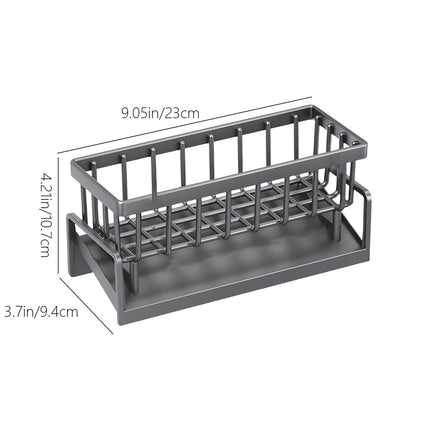 PALIFEUR Sponge Holder for Kitchen Sink, Kitchen Sink Organizer Rustproof 304 Stainless Steel Detachable Dishcloth Rack Sink Caddy, Kitchen Sponge Holder Bathroom Organizer Brush Holder Storage XA_#Gray.