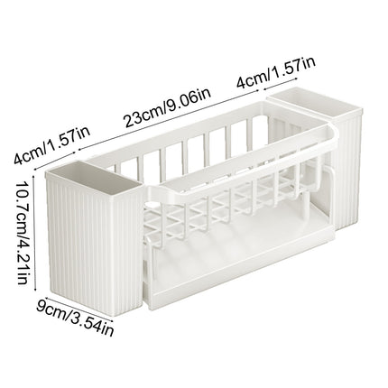 PALIFEUR Sponge Holder for Kitchen Sink, Kitchen Sink Organizer Rustproof 304 Stainless Steel Detachable Dishcloth Rack Sink Caddy, Kitchen Sponge Holder Bathroom Organizer Brush Holder Storage XC_#Beige.