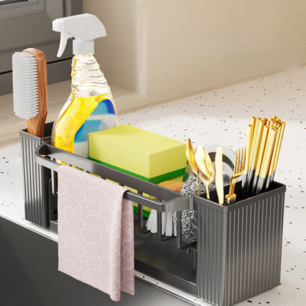 PALIFEUR Sponge Holder for Kitchen Sink, Kitchen Sink Organizer Rustproof 304 Stainless Steel Detachable Dishcloth Rack Sink Caddy, Kitchen Sponge Holder Bathroom Organizer Brush Holder Storage XC_#Gray.