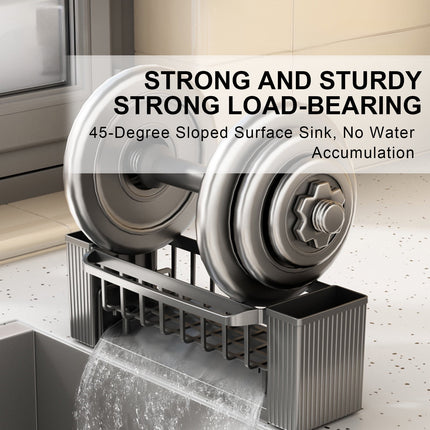 PALIFEUR Sponge Holder for Kitchen Sink, Kitchen Sink Organizer Rustproof 304 Stainless Steel Detachable Dishcloth Rack Sink Caddy, Kitchen Sponge Holder Bathroom Organizer Brush Holder Storage XC_#Gray.