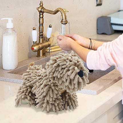 PALIFEUR Hangable Towels Cute Dog Hand Towels, Highly Absorbent Kitchen Towels Soft Thicker Hand Towels for Bathroom Funny Cartoon Gifts for Women Kitchen Bathroom Decor, Blue Coffee.