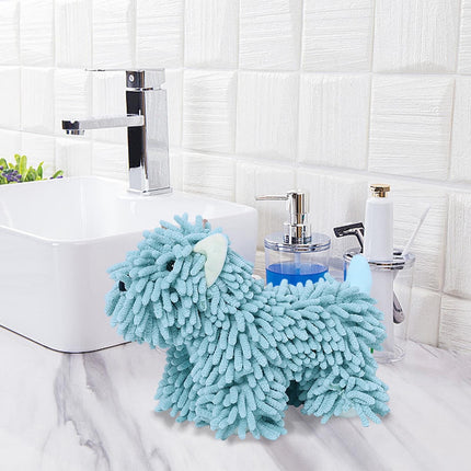 PALIFEUR Hangable Towels Cute Dog Hand Towels, Highly Absorbent Kitchen Towels Soft Thicker Hand Towels for Bathroom Funny Cartoon Gifts for Women Kitchen Bathroom Decor, Blue Green.