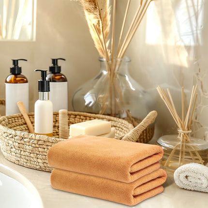 PALIFEUR Microfiber Towel 29.5x13.8", 2 PACK Soft Lightweight Bath Towels Quick-Drying Towels Highly Absorbent Wash Cloths, Towels for Bathroom, Body, Gym, Shower, Hotel(White) A_#Gold【2pcs】.