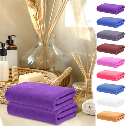 PALIFEUR Microfiber Towel 29.5x13.8", 2 PACK Soft Lightweight Bath Towels Quick-Drying Towels Highly Absorbent Wash Cloths, Towels for Bathroom, Body, Gym, Shower, Hotel(White) A_#Hot Pink【2pcs】.