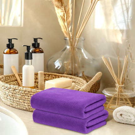 PALIFEUR Microfiber Towel 29.5x13.8", 2 PACK Soft Lightweight Bath Towels Quick-Drying Towels Highly Absorbent Wash Cloths, Towels for Bathroom, Body, Gym, Shower, Hotel(White) A_#Purple【2pcs】.