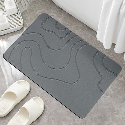 PALIFEUR Stone Bath Mat, 16x24" Quick Drying Diatomaceous Earth Bath Mat Super Absorbent Non Slip Stone Bath Mats Washable Rug for Bathroom Floor Kitchen Shower Dark Gray.