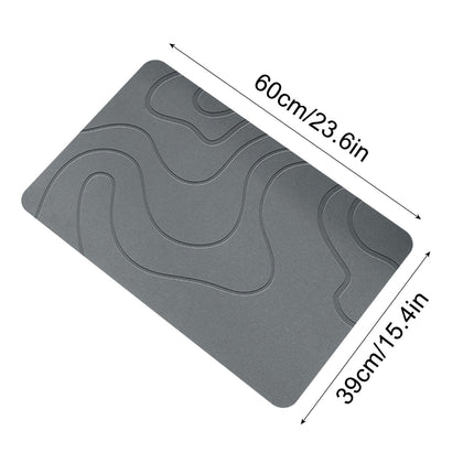 PALIFEUR Stone Bath Mat, 16x24" Quick Drying Diatomaceous Earth Bath Mat Super Absorbent Non Slip Stone Bath Mats Washable Rug for Bathroom Floor Kitchen Shower Dark Gray.