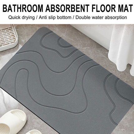 PALIFEUR Stone Bath Mat, 16x24" Quick Drying Diatomaceous Earth Bath Mat Super Absorbent Non Slip Stone Bath Mats Washable Rug for Bathroom Floor Kitchen Shower Dark Gray.