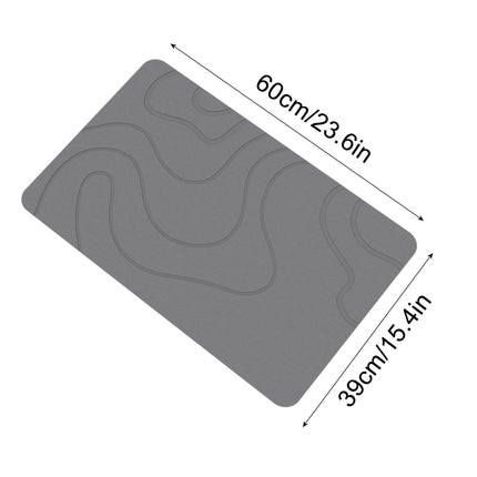 PALIFEUR Stone Bath Mat, 16x24" Quick Drying Diatomaceous Earth Bath Mat Super Absorbent Non Slip Stone Bath Mats Washable Rug for Bathroom Floor Kitchen Shower, Dark Gray.