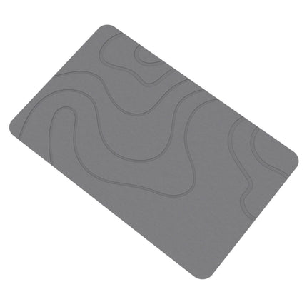 PALIFEUR Stone Bath Mat, 16x24" Quick Drying Diatomaceous Earth Bath Mat Super Absorbent Non Slip Stone Bath Mats Washable Rug for Bathroom Floor Kitchen Shower, Dark Gray.