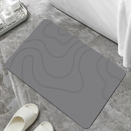 PALIFEUR Stone Bath Mat, 16x24" Quick Drying Diatomaceous Earth Bath Mat Super Absorbent Non Slip Stone Bath Mats Washable Rug for Bathroom Floor Kitchen Shower, Dark Gray.