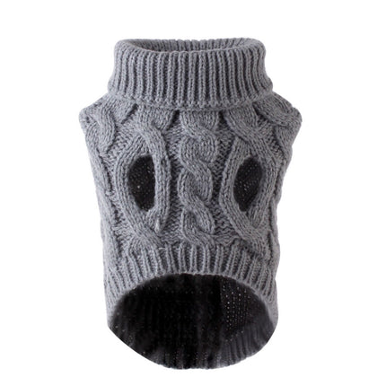 Xuniizn Dog Sweater for Small Medium Dogs, Warm Comfortable Winter Pet Clothes, Cute Knitted Sleeveless Pet Sweaters for Puppies, Cats, Dog Apparel & Accessories L Gray.