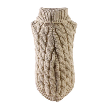 Xuniizn Dog Sweater for Small Medium Dogs, Warm Comfortable Winter Pet Clothes, Cute Knitted Sleeveless Pet Sweaters for Puppies, Cats, Dog Apparel & Accessories L Khaki.